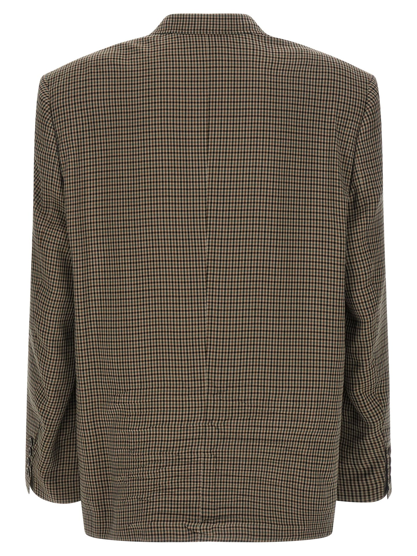 Balenciaga ‘SB’ Check Print Lyocell Blazer - Brown