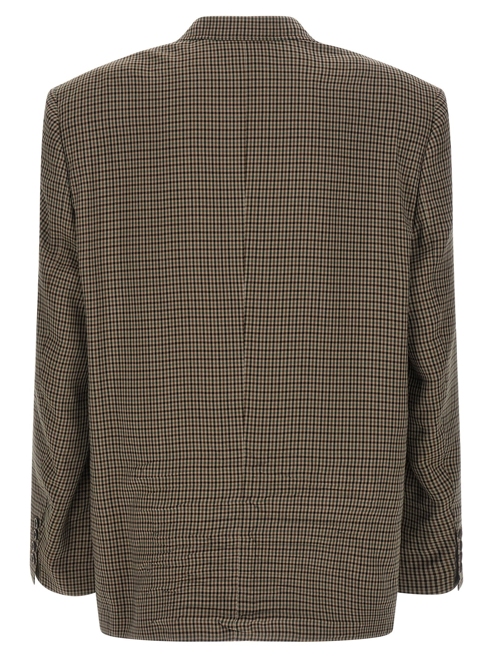 Balenciaga ‘SB’ Check Print Lyocell Blazer - Brown