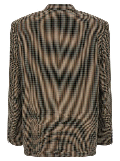 Balenciaga ‘SB’ Check Print Lyocell Blazer - Brown