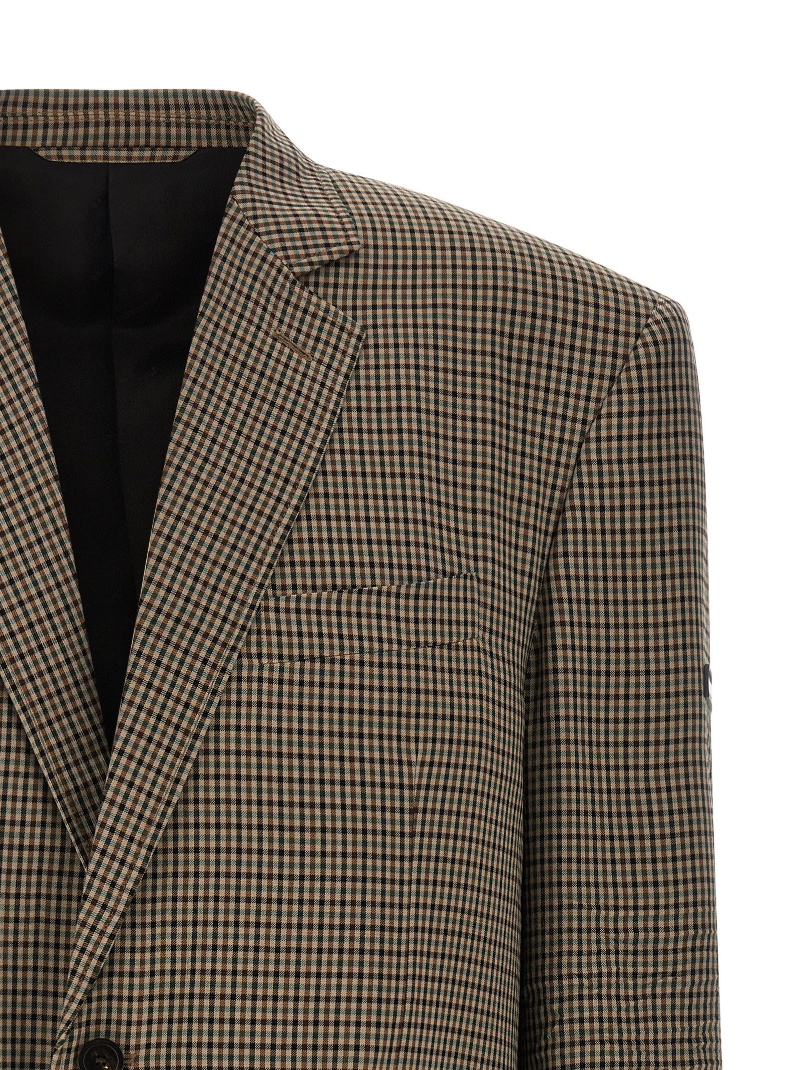 Balenciaga ‘SB’ Check Print Lyocell Blazer - Brown
