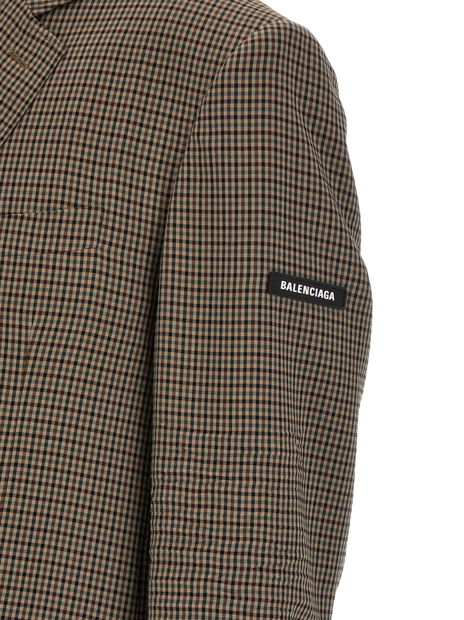 Balenciaga ‘SB’ Check Print Lyocell Blazer - Brown
