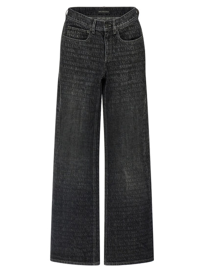 Balenciaga Black Cotton Flared Jeans