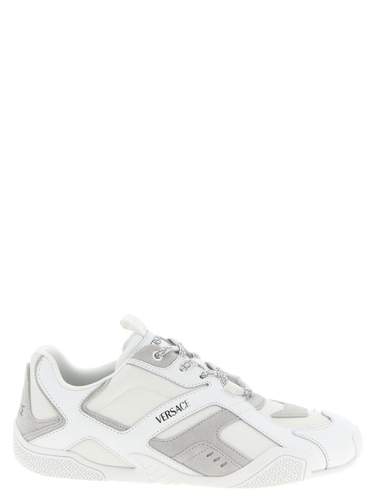Versace White Calfskin Athletic Sneakers