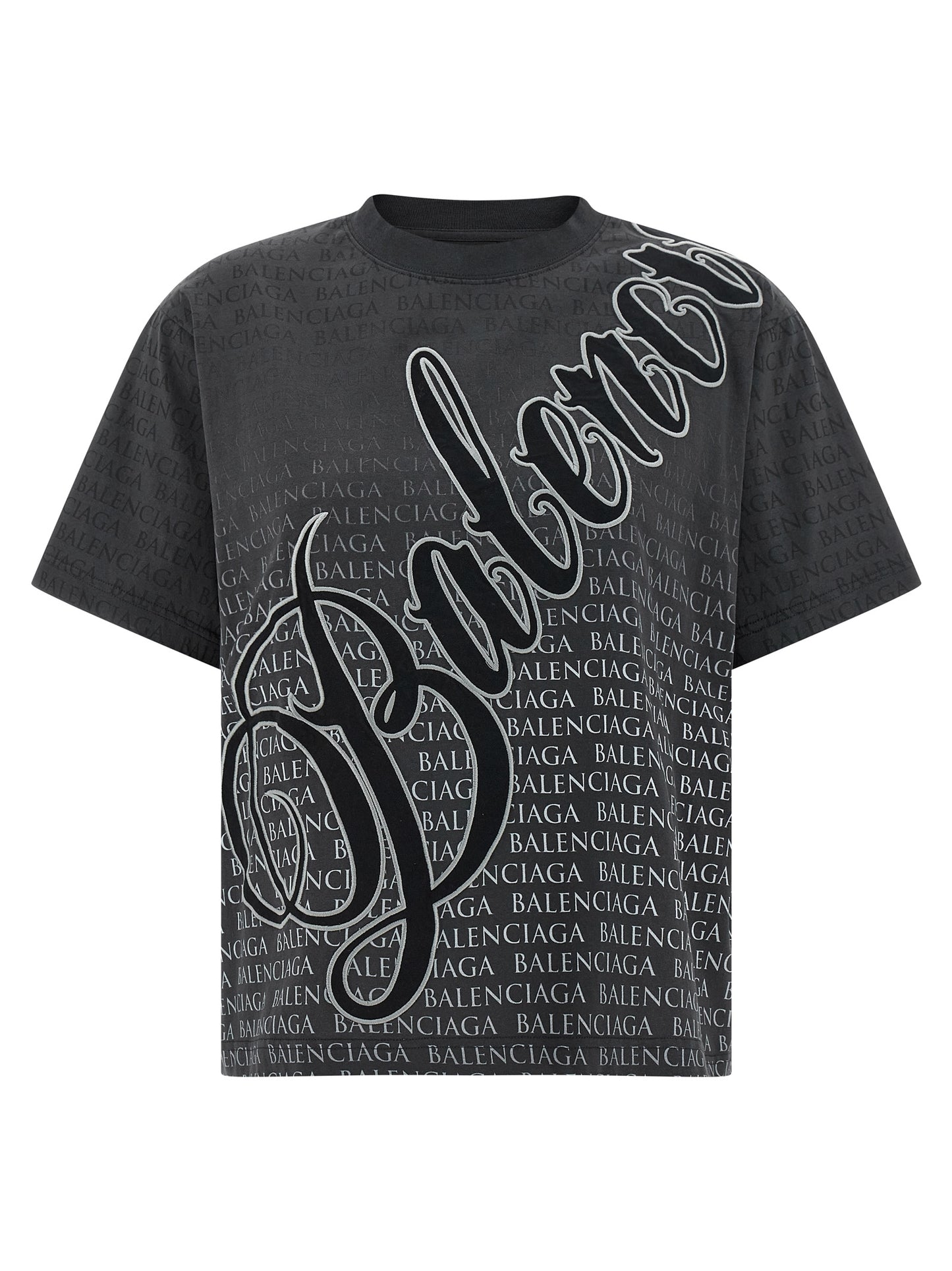 Balenciaga Black Washed-Effect Cotton T-Shirt