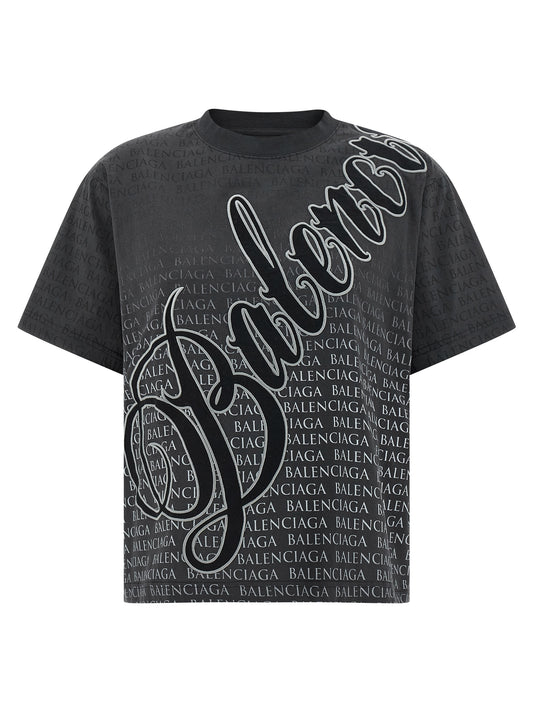 Balenciaga Black Washed-Effect Cotton T-Shirt