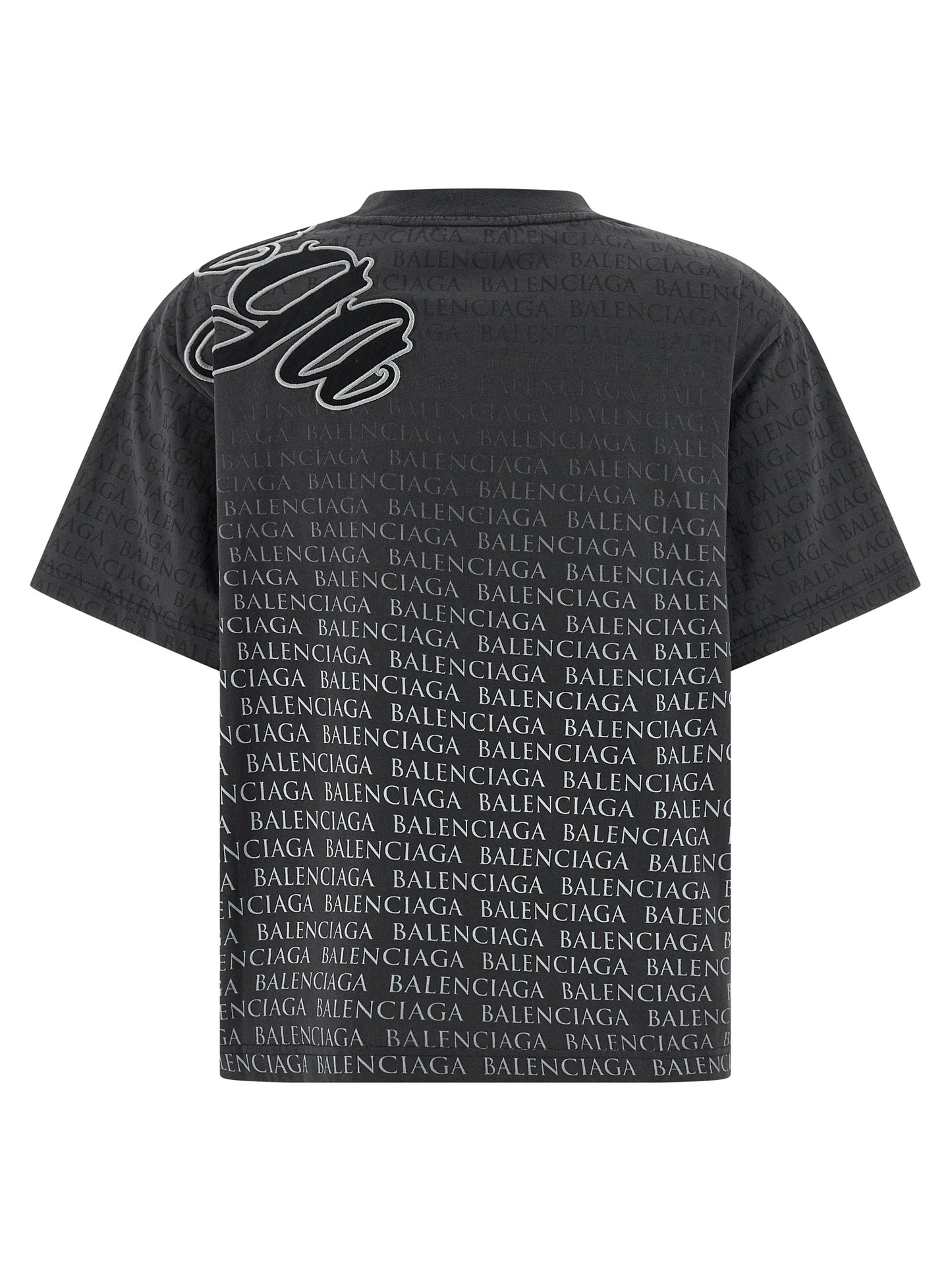 Balenciaga Black Washed-Effect Cotton T-Shirt