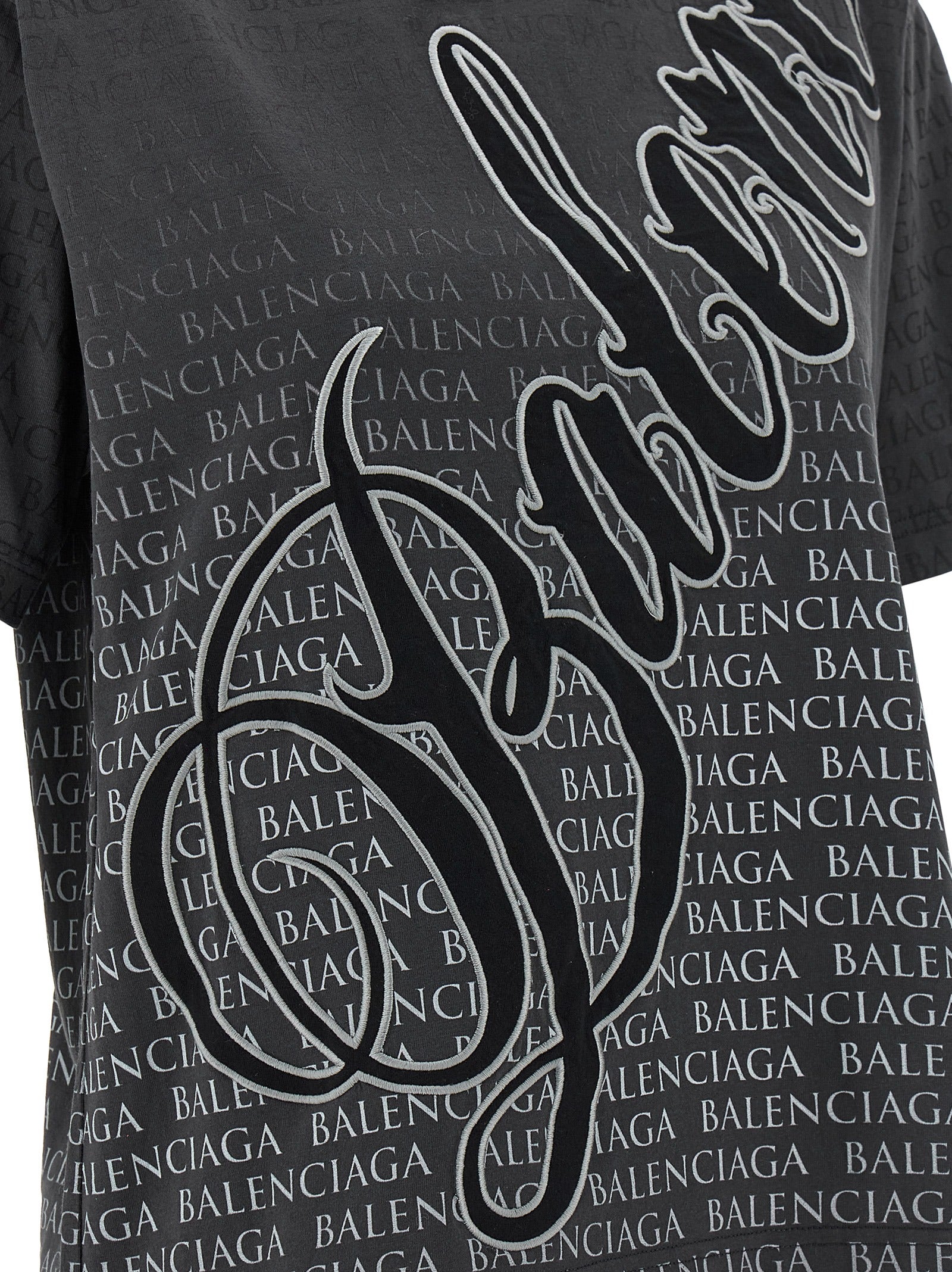 Balenciaga Black Washed-Effect Cotton T-Shirt