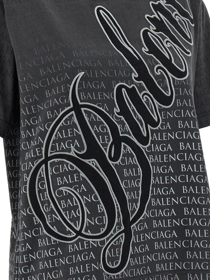 Balenciaga Black Washed-Effect Cotton T-Shirt