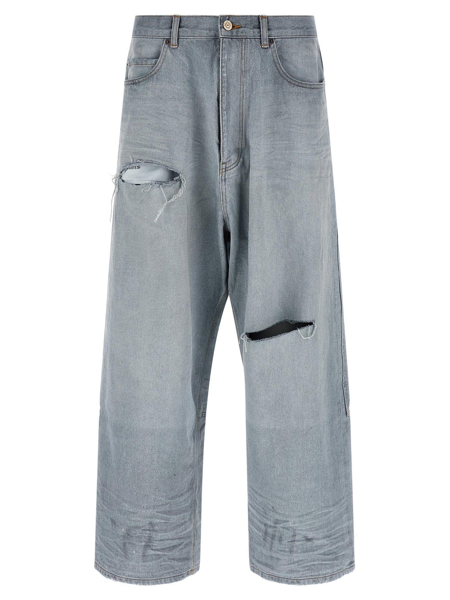 Balenciaga Minimal Baggy Blue Cotton Relaxed Fit Jeans