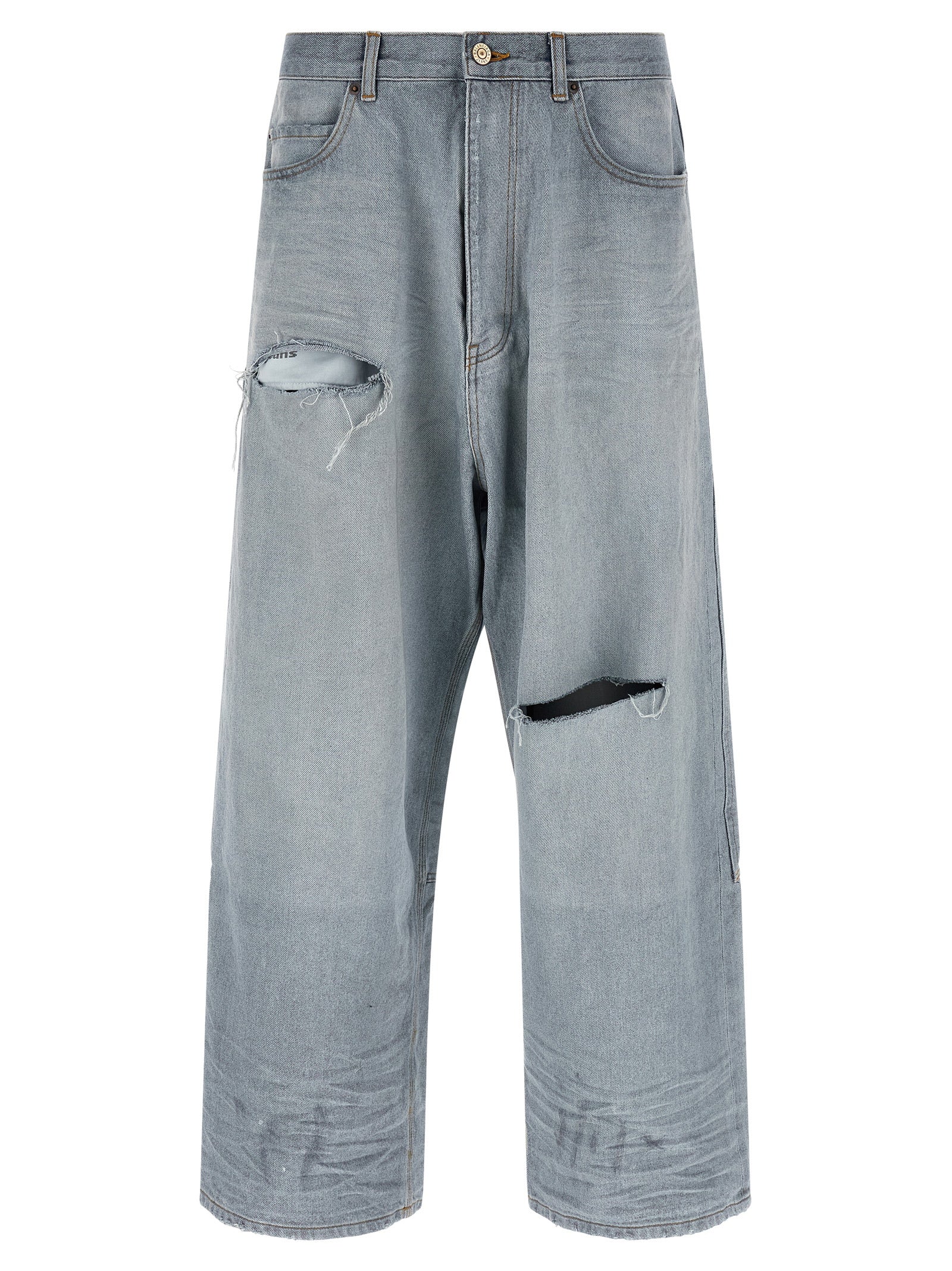 Balenciaga Minimal Baggy Blue Cotton Relaxed Fit Jeans
