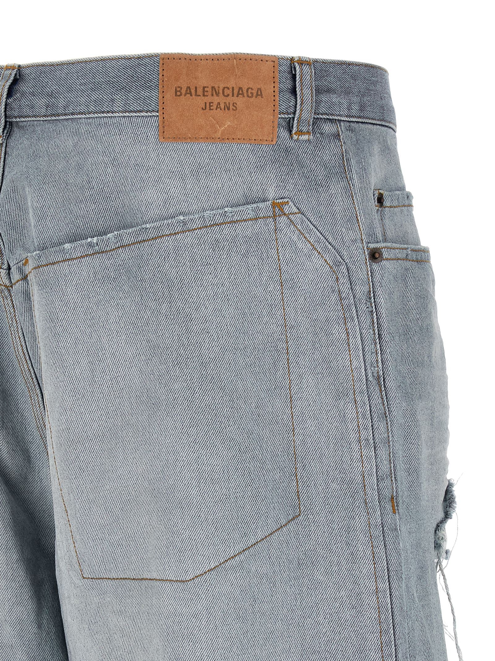 Balenciaga Minimal Baggy Blue Cotton Relaxed Fit Jeans