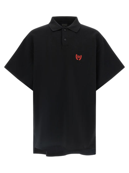 Balenciaga Black Cotton Polo Shirt - Laurel Classic Embroidery