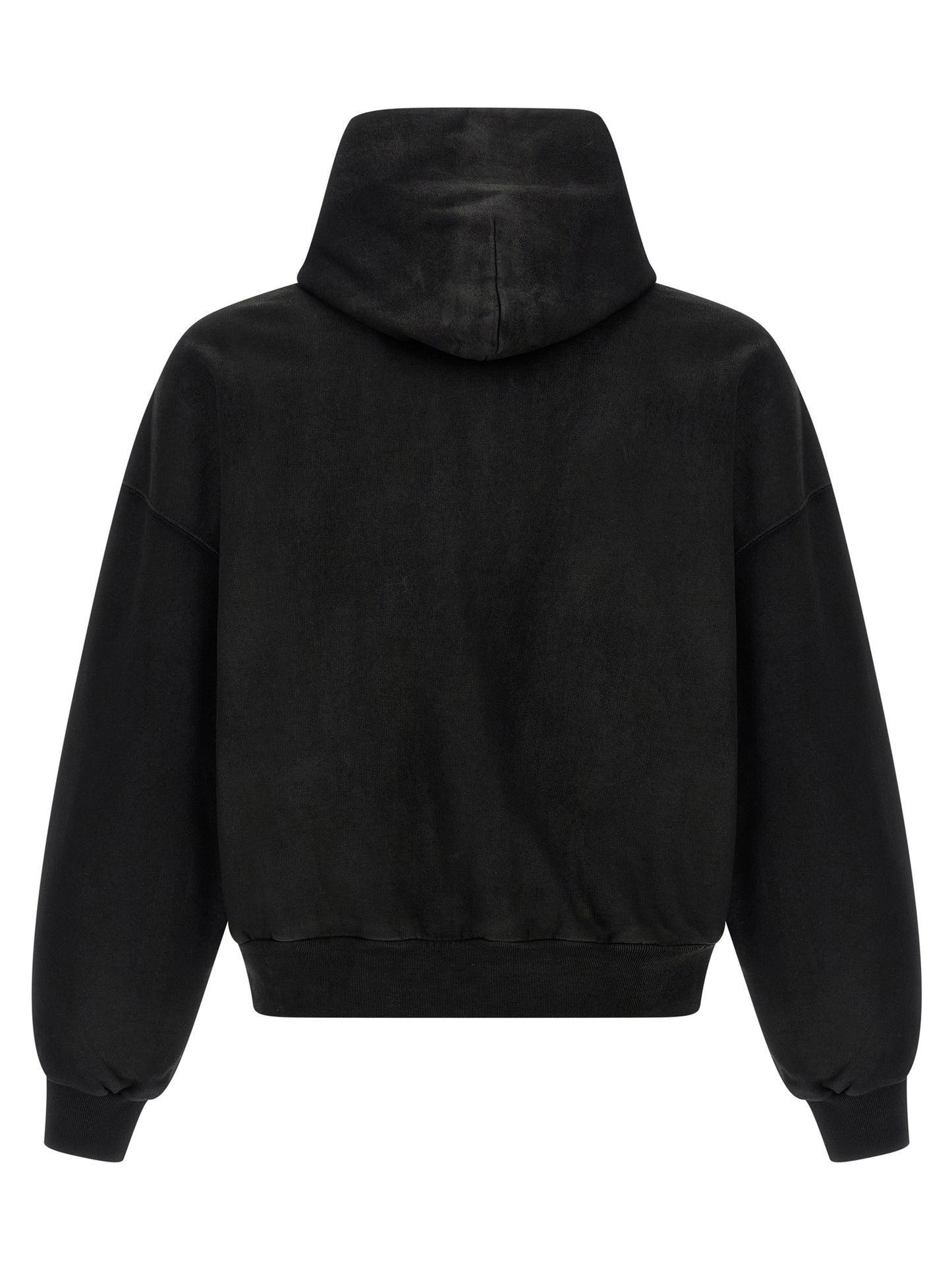 Balenciaga Black Cotton Cropped Hoodie