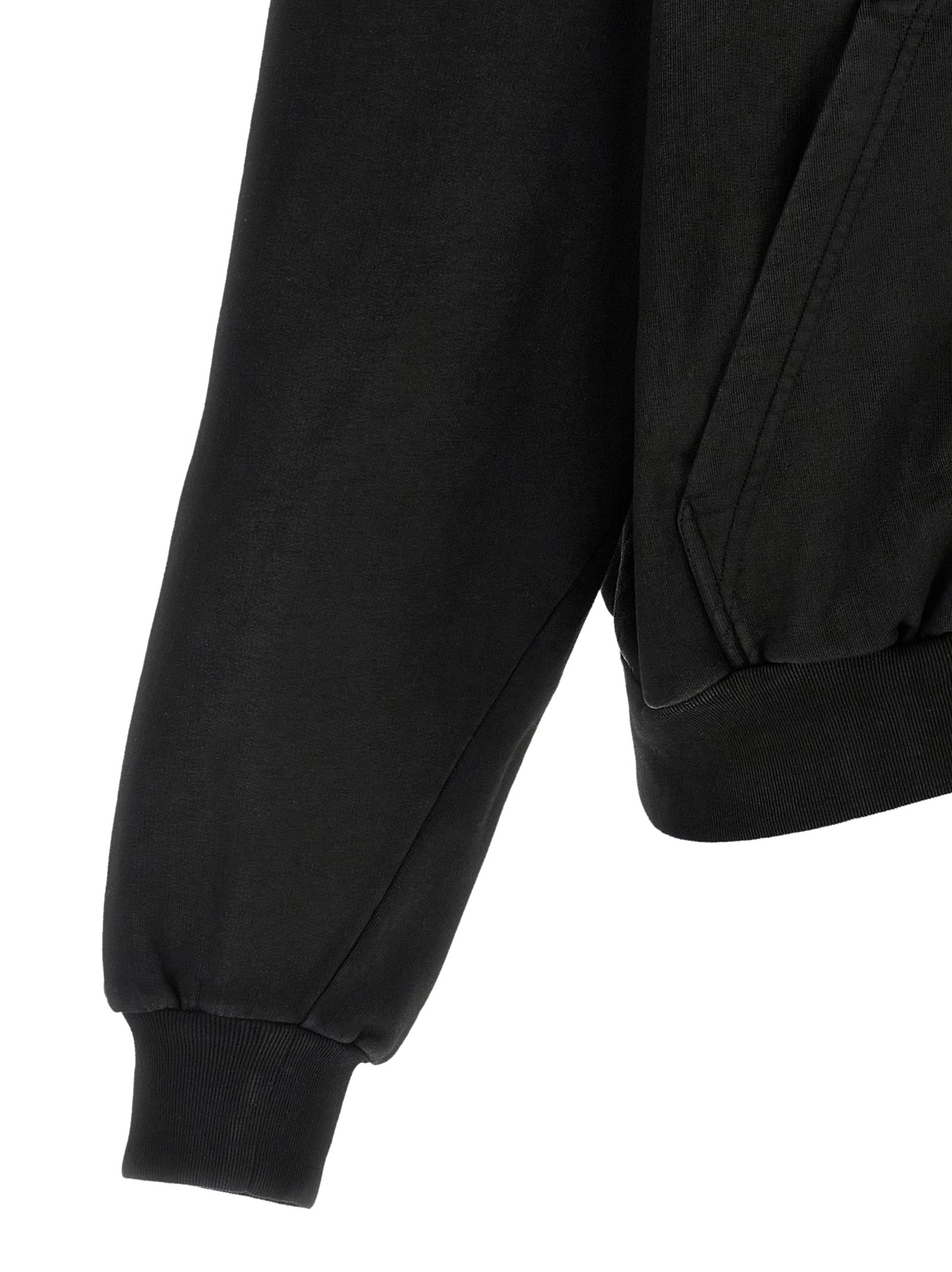 Balenciaga Black Cotton Cropped Hoodie