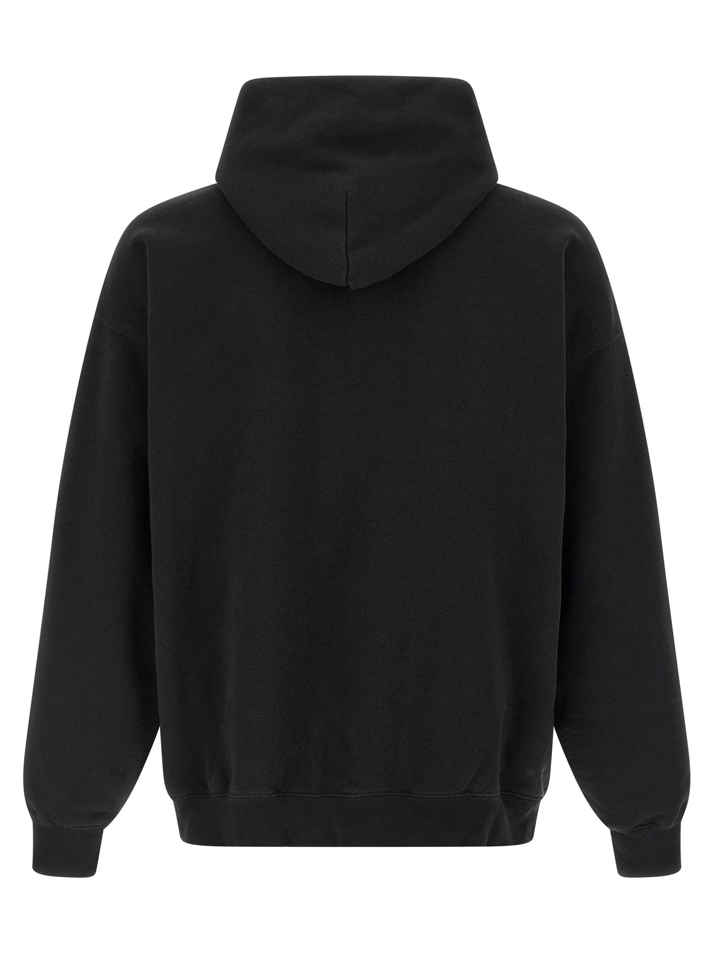 Balenciaga Black Dry Used-Effect Fleece Hoodie