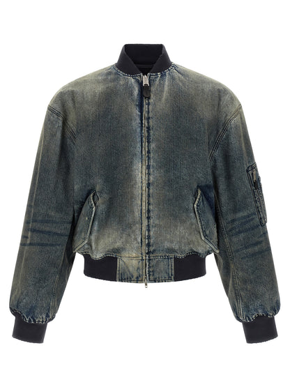Balenciaga Gray Polyester Bomber Standard Jacket