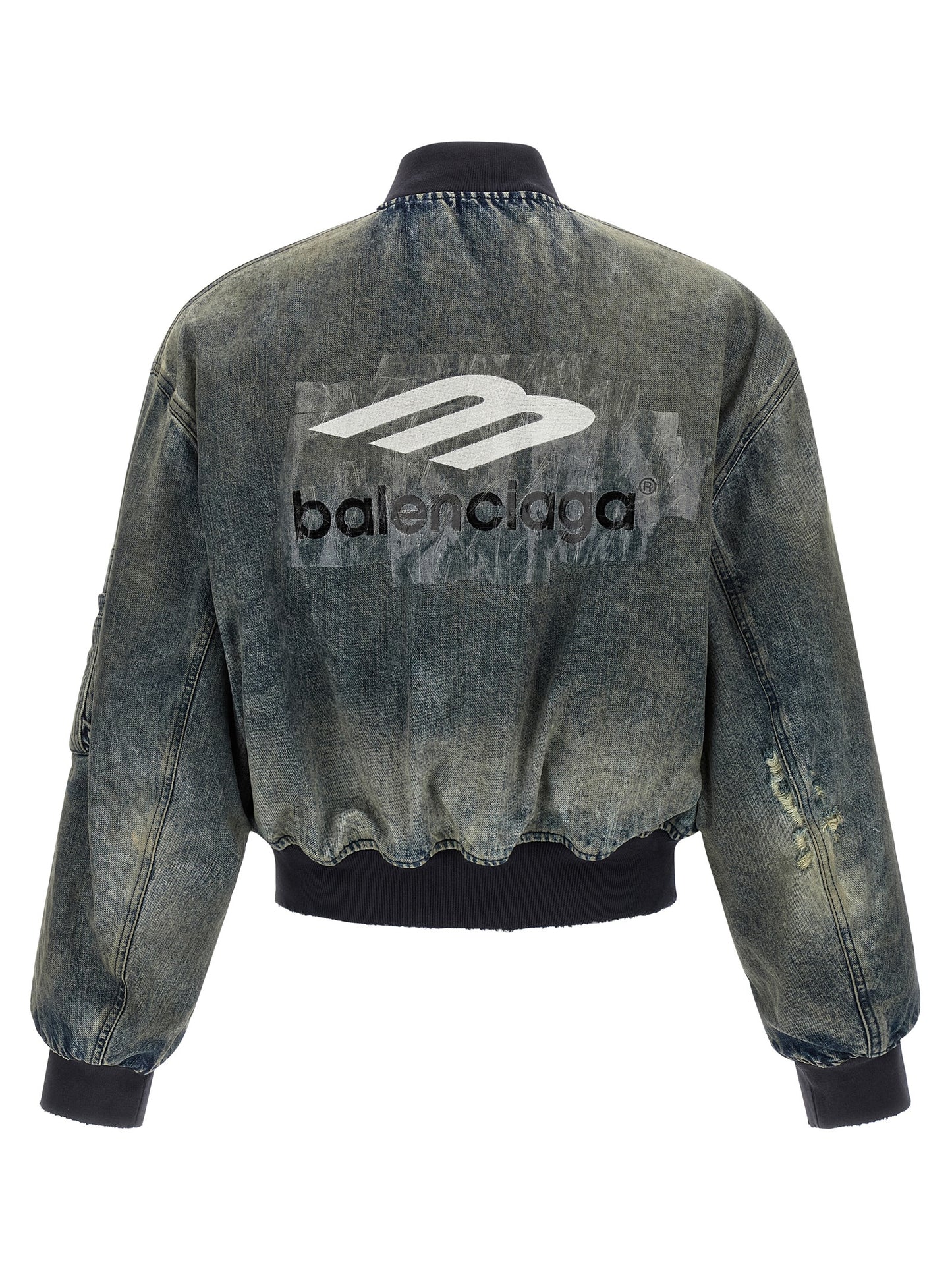 Balenciaga Gray Polyester Bomber Standard Jacket
