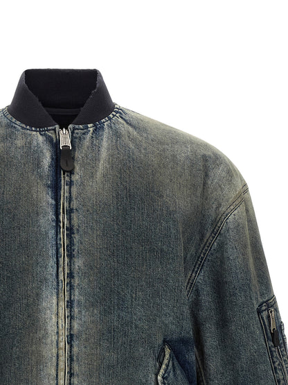 Balenciaga Gray Polyester Bomber Standard Jacket
