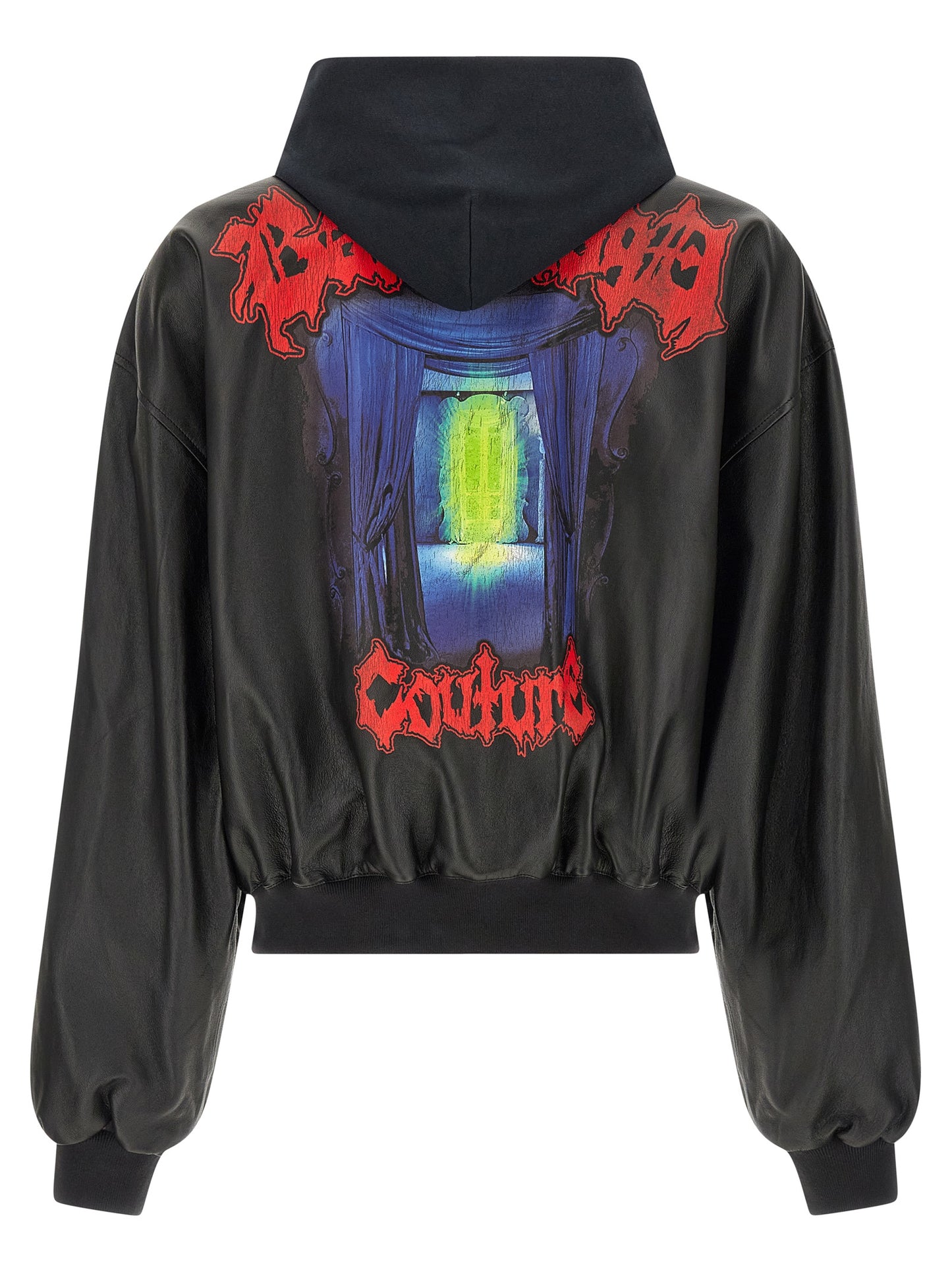 Balenciaga Black Lamb Leather Bomber Jacket