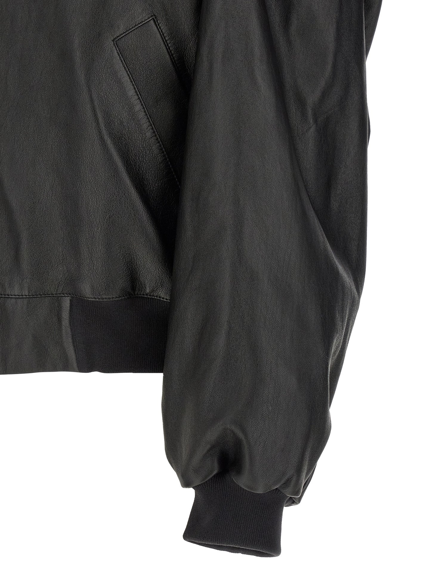 Balenciaga Black Lamb Leather Bomber Jacket