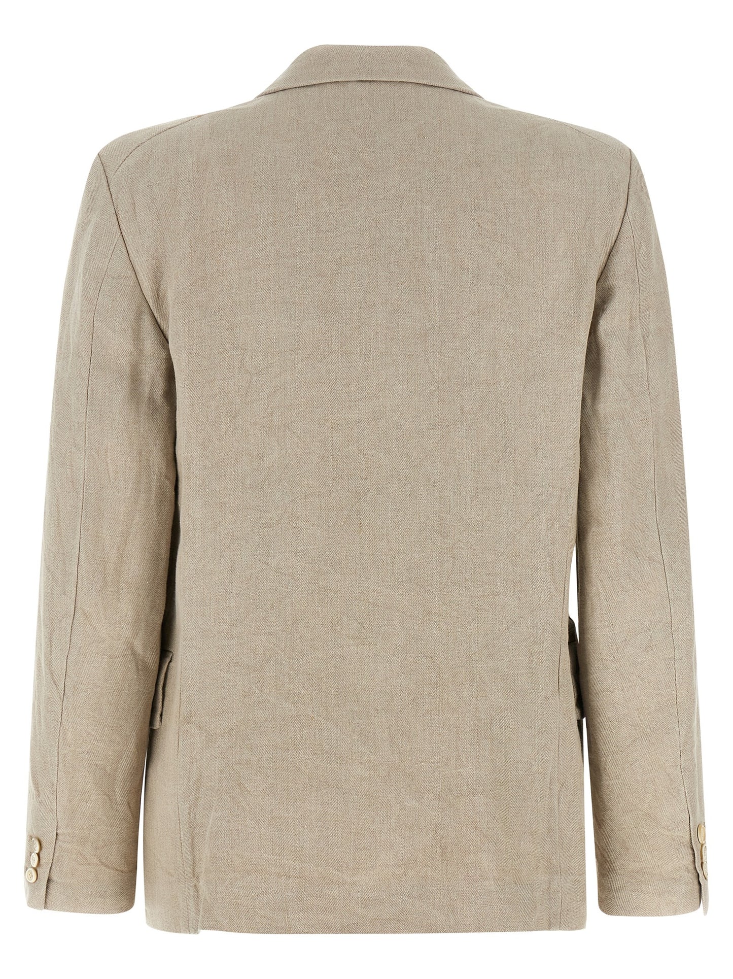 Comme Des Garçons Chevron Linen Blazer in Beige