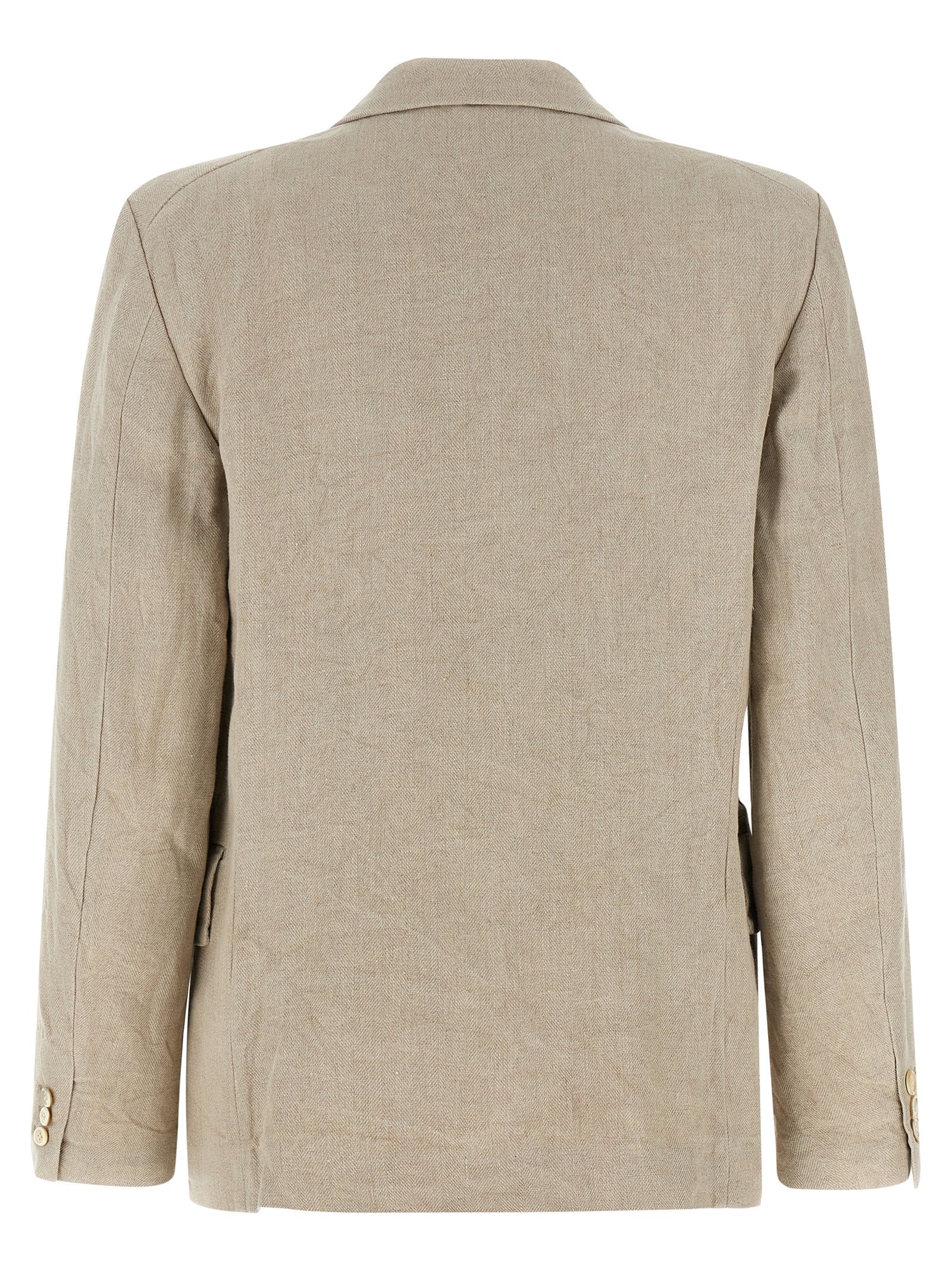 Comme Des Garçons Chevron Linen Blazer in Beige
