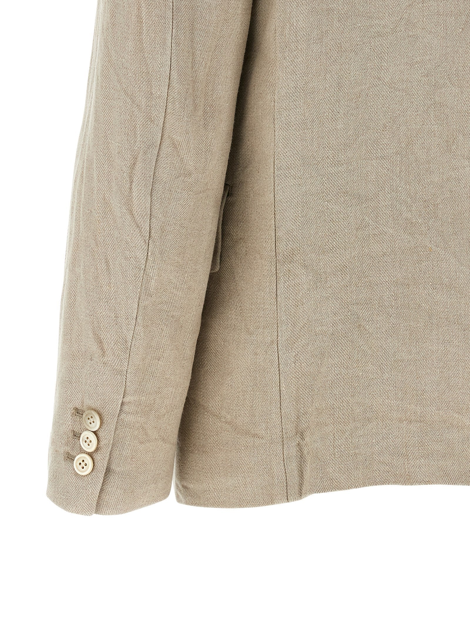 Comme Des Garçons Chevron Linen Blazer in Beige