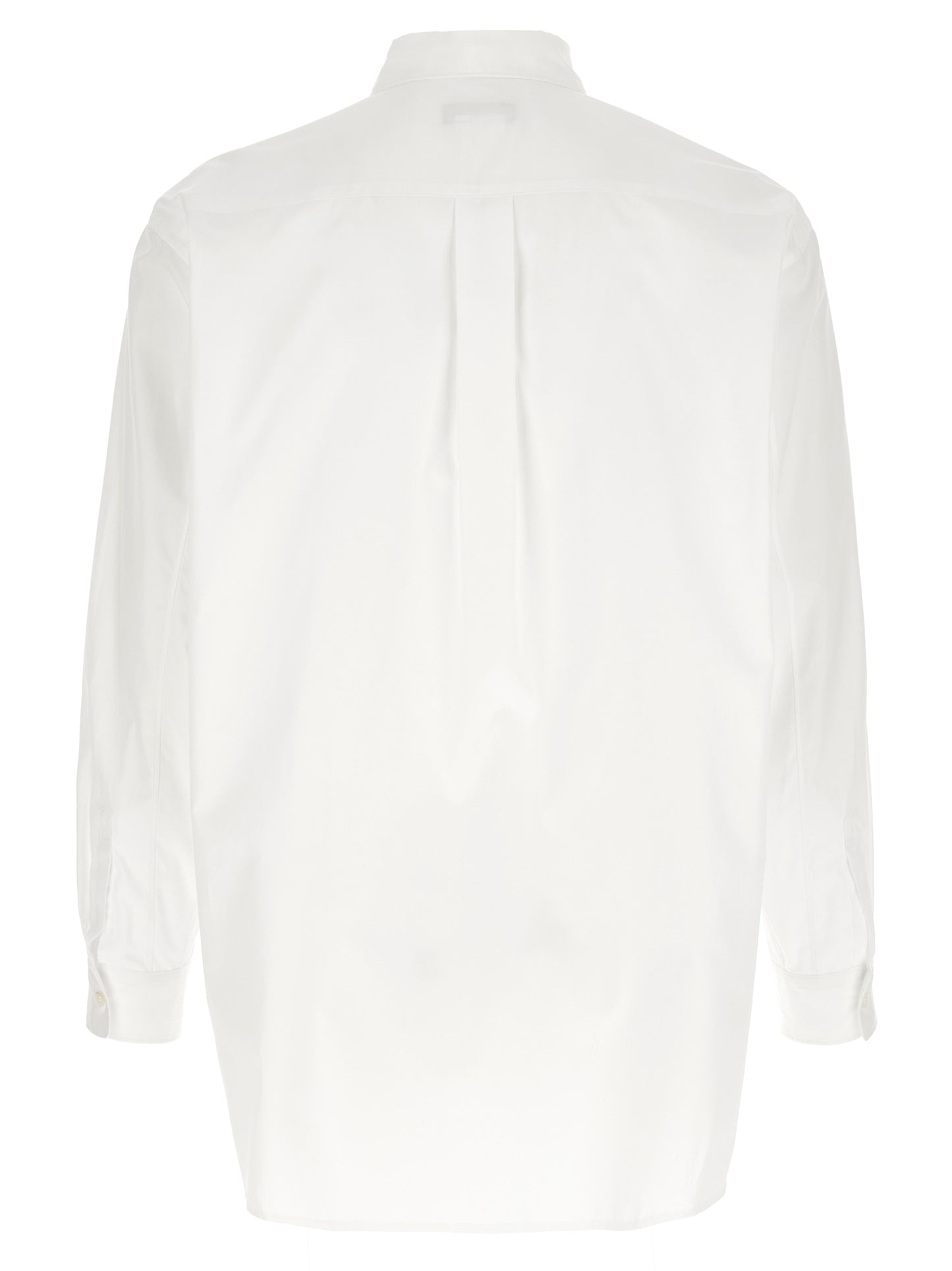 Comme des Garçons Avant-Garde White Cotton Blouse with Geometric Cut-Outs