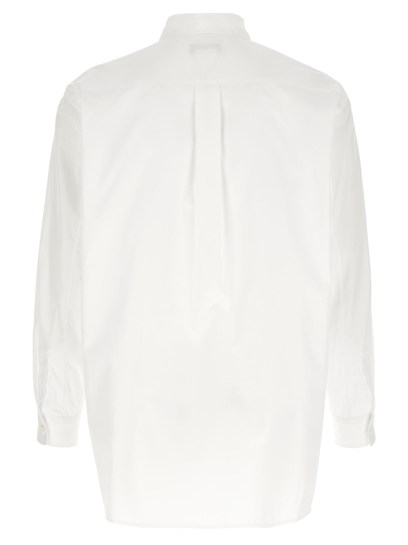Comme des Garçons Avant-Garde White Cotton Blouse with Geometric Cut-Outs