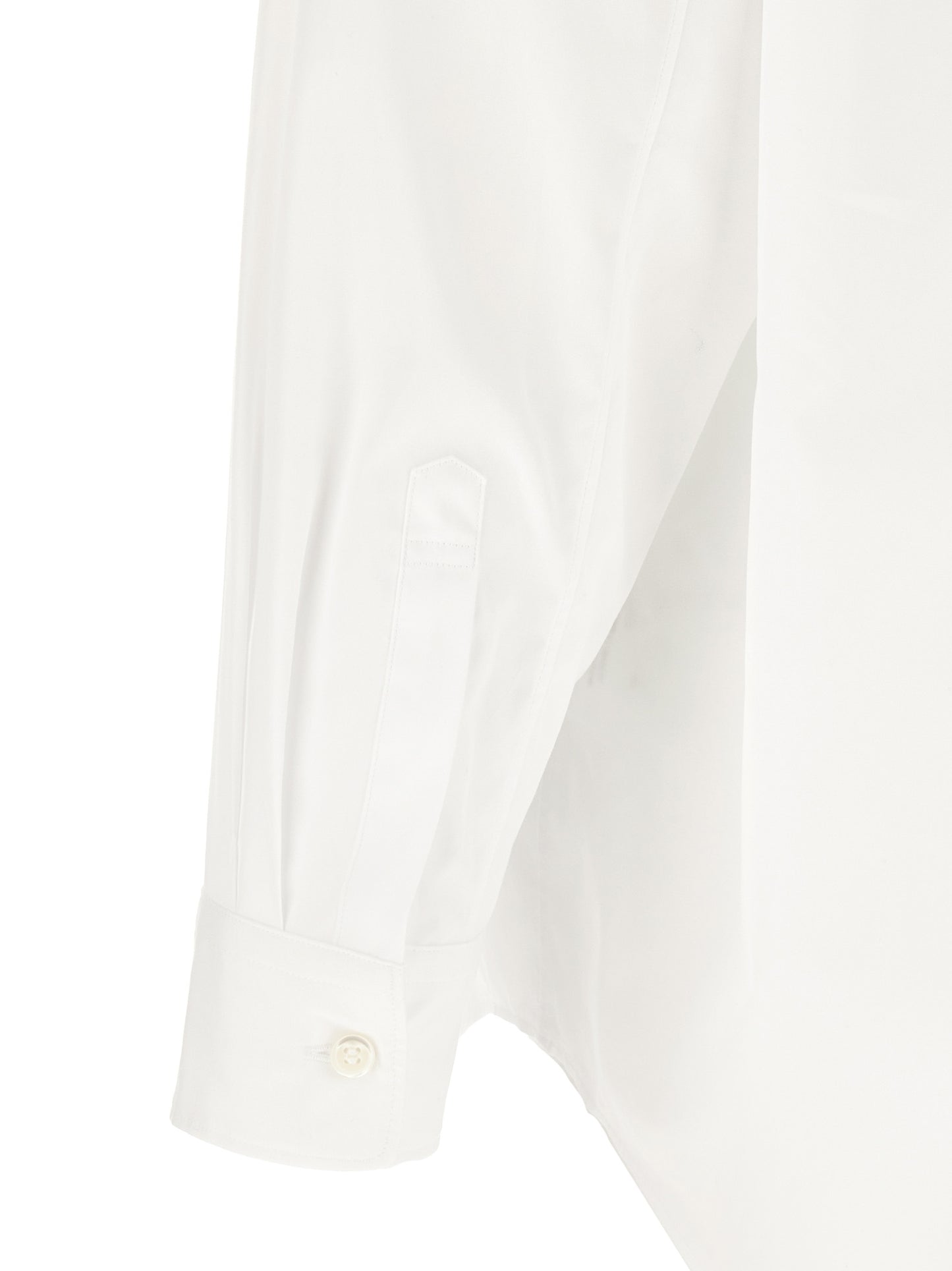 Comme des Garçons Avant-Garde White Cotton Blouse with Geometric Cut-Outs