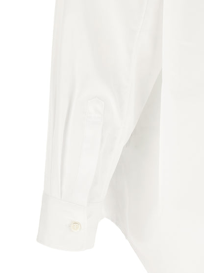 Comme des Garçons Avant-Garde White Cotton Blouse with Geometric Cut-Outs