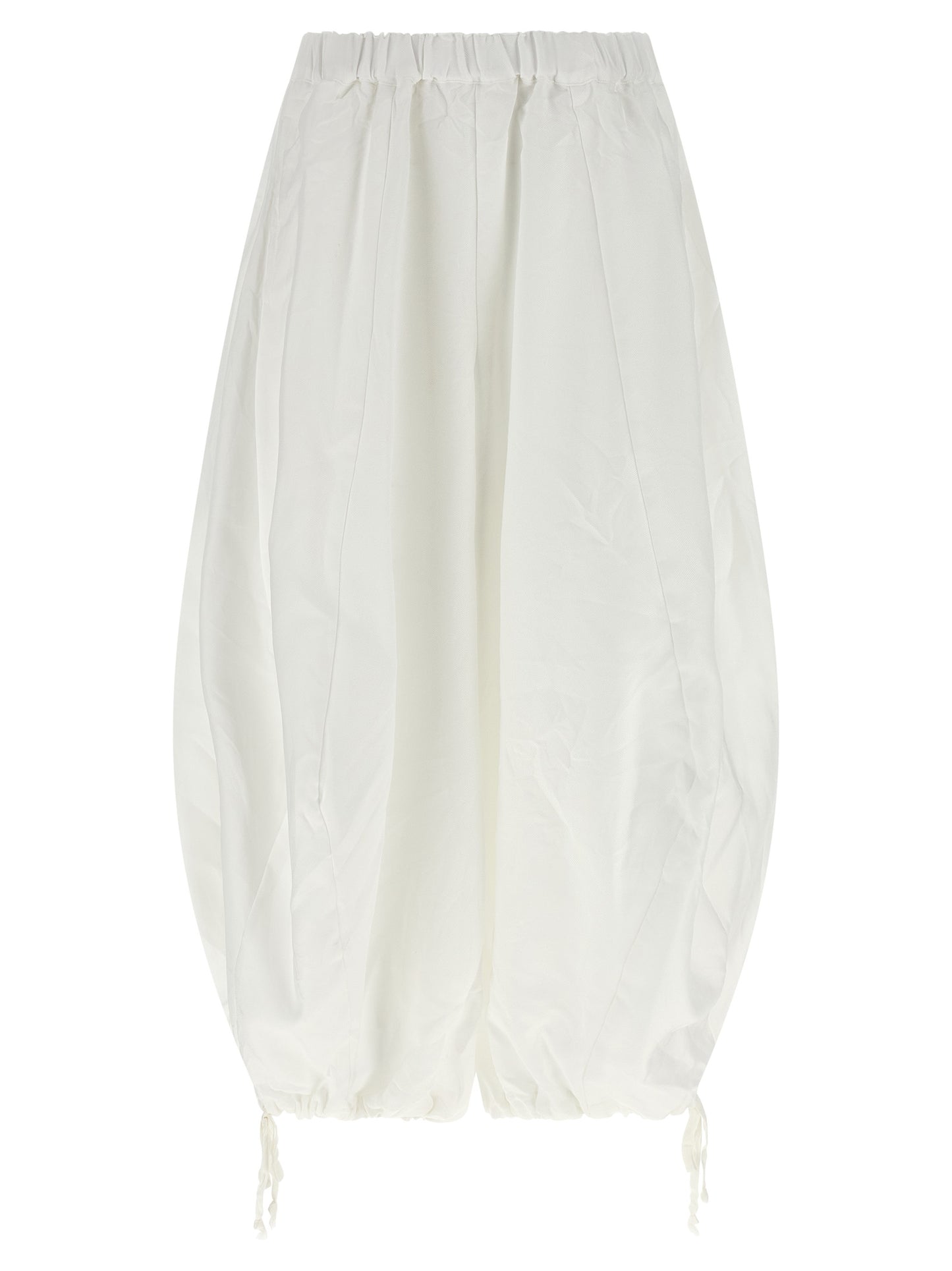 Comme des Garçons White Avant-Garde Crumpled Twill Casual Pants