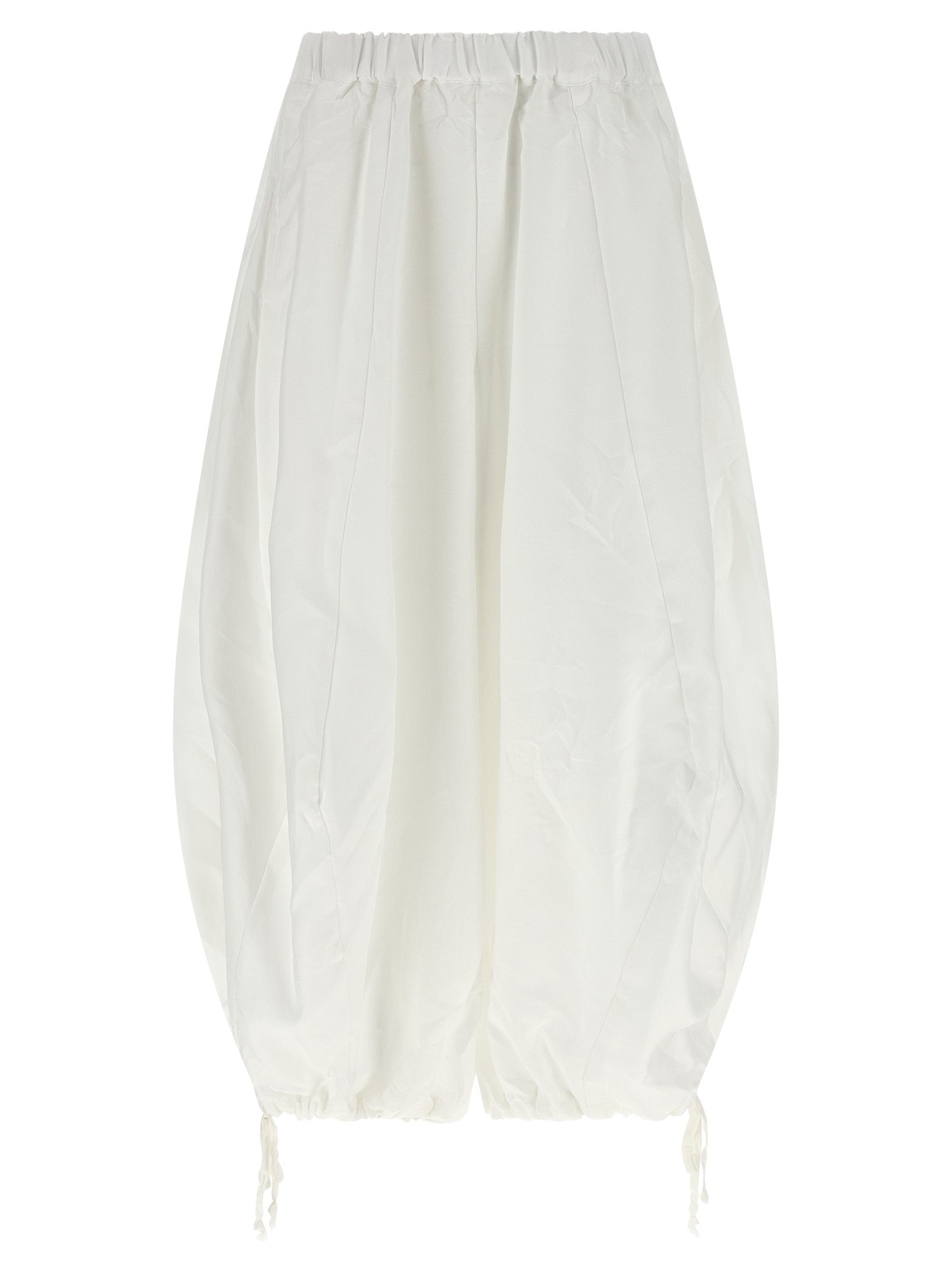 Comme des Garçons White Avant-Garde Crumpled Twill Casual Pants