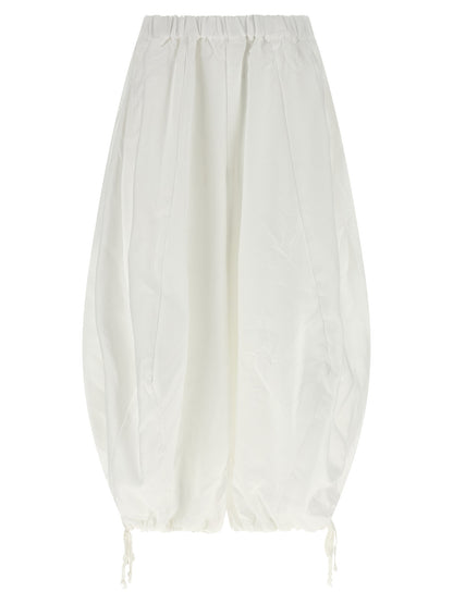 Comme des Garçons White Avant-Garde Crumpled Twill Casual Pants