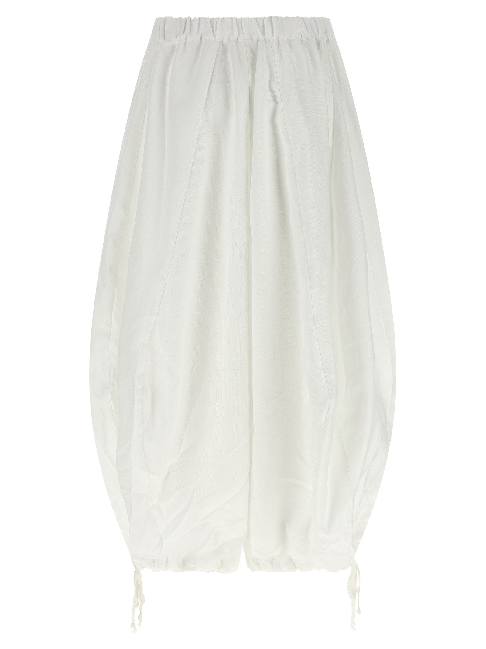 Comme des Garçons White Avant-Garde Crumpled Twill Casual Pants