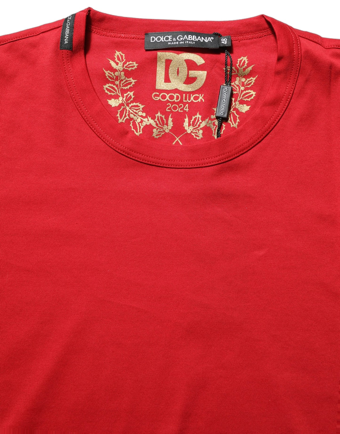 Dolce & Gabbana Red Cotton Crew Neck T-shirt