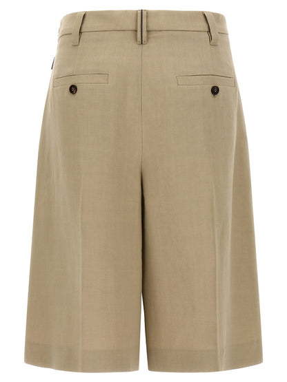 Brunello Cucinelli Beige Viscose Bermuda Shorts