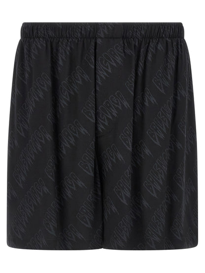 Balenciaga Black Fluid Viscose Bermuda Shorts
