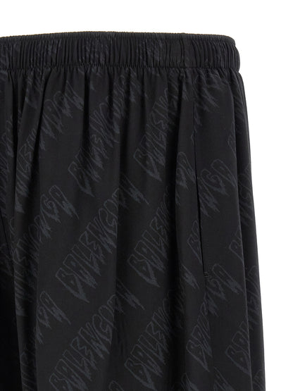 Balenciaga Black Fluid Viscose Bermuda Shorts