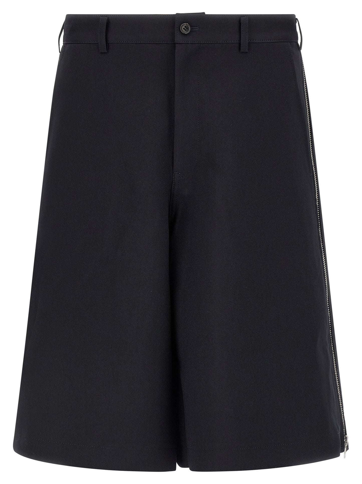 Comme Des Garçons Blue Herringbone Bermuda Shorts