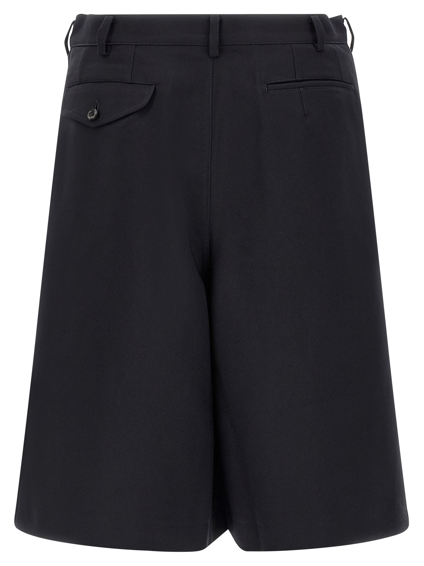 Comme Des Garçons Blue Herringbone Bermuda Shorts