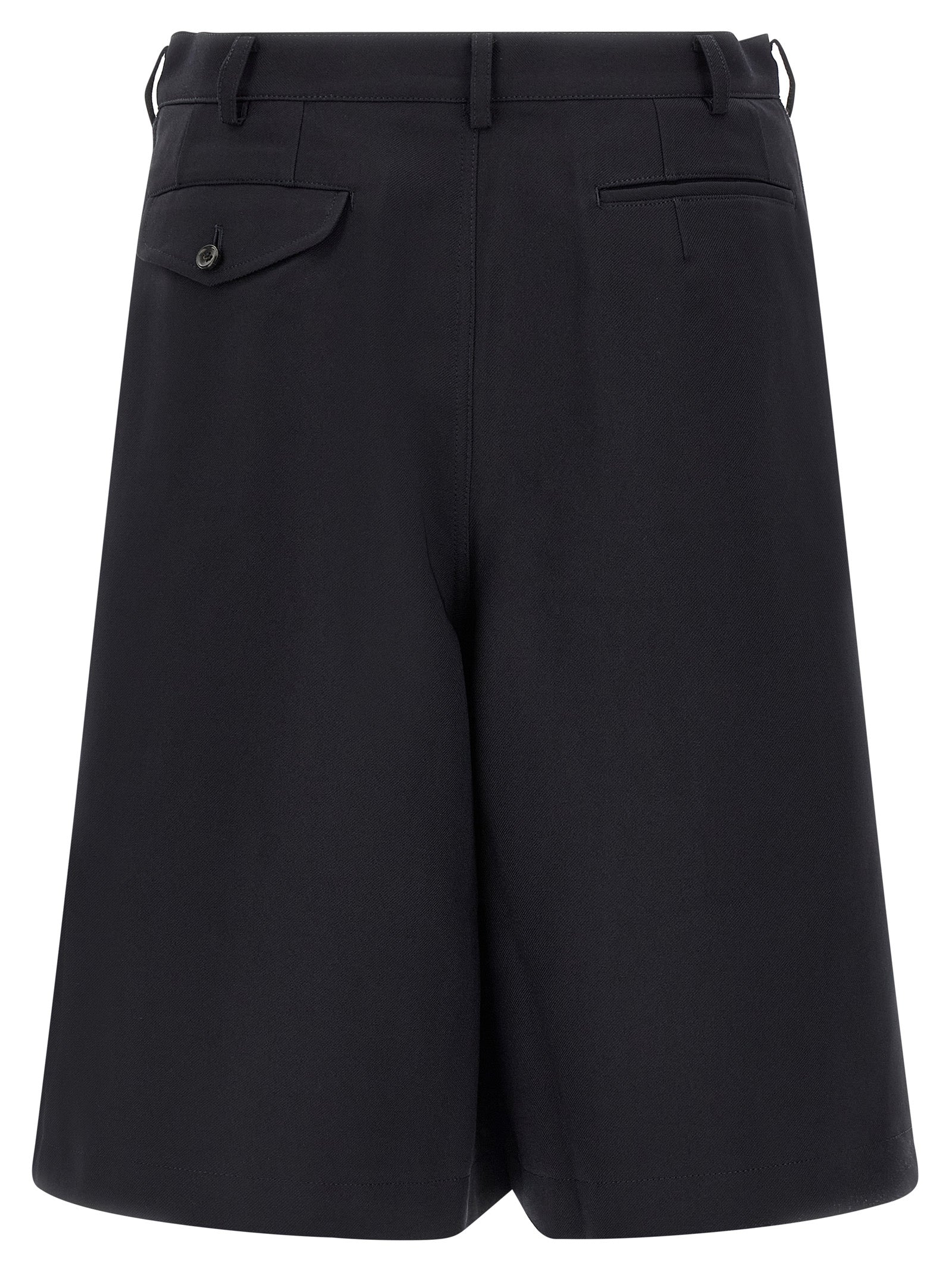 Comme Des Garçons Blue Herringbone Bermuda Shorts