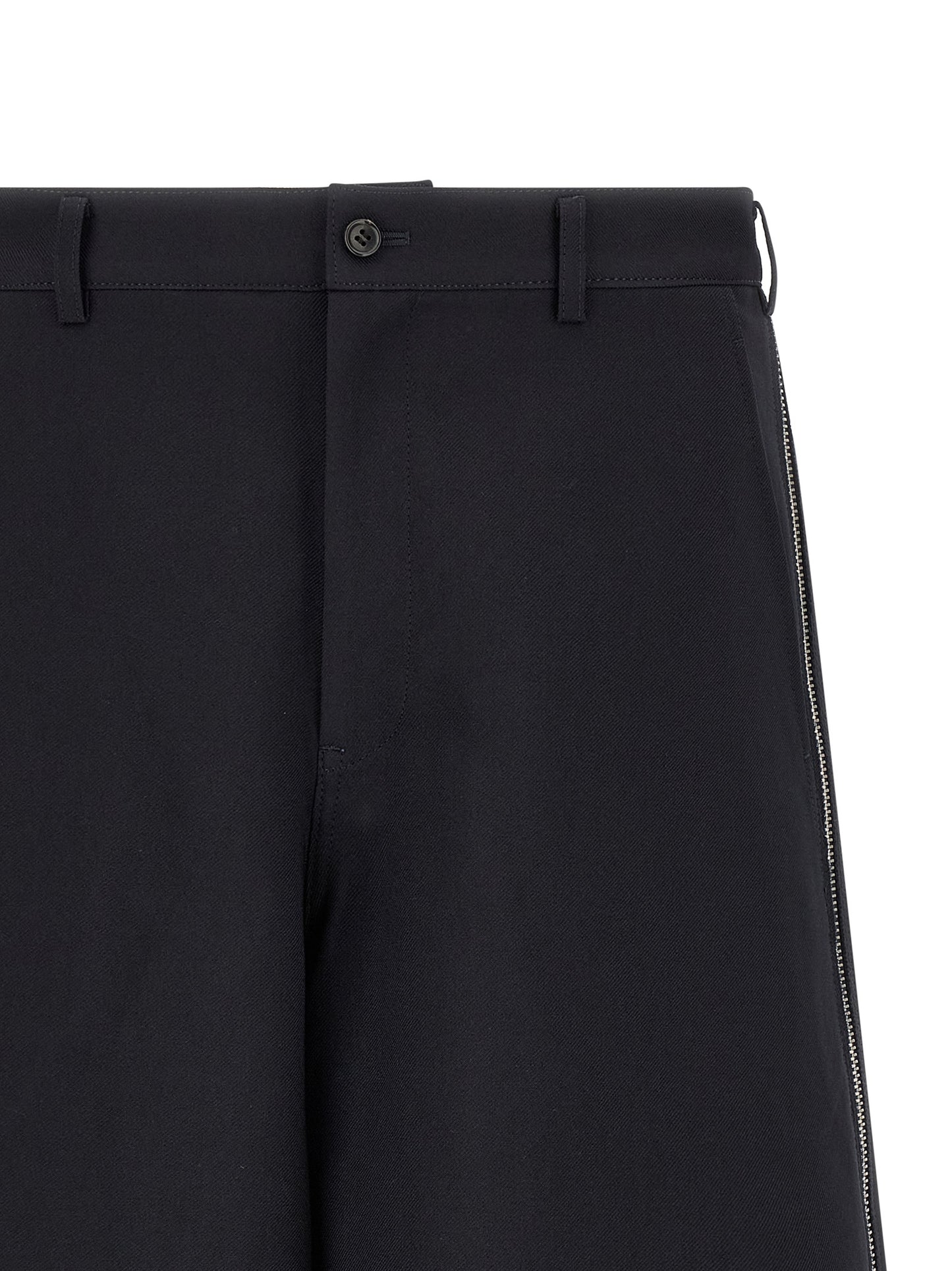 Comme Des Garçons Blue Herringbone Bermuda Shorts