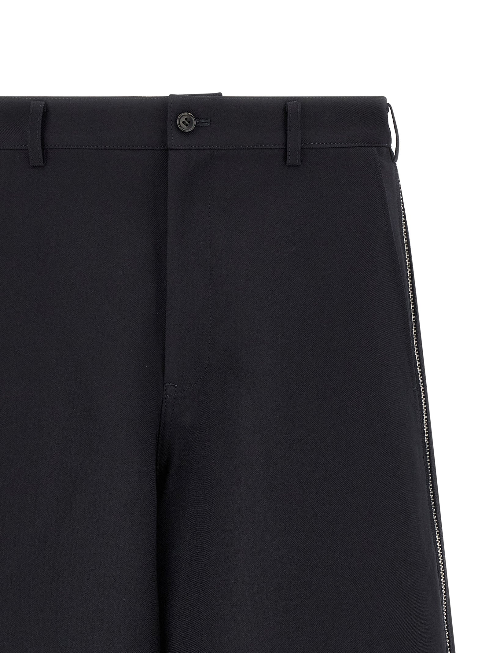 Comme Des Garçons Blue Herringbone Bermuda Shorts