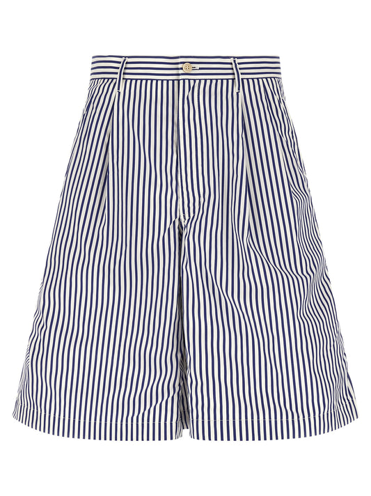 Comme des Garçons Blue Cotton Poplin Bermuda Shorts
