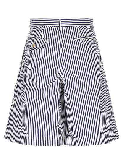 Comme des Garçons Blue Cotton Poplin Bermuda Shorts
