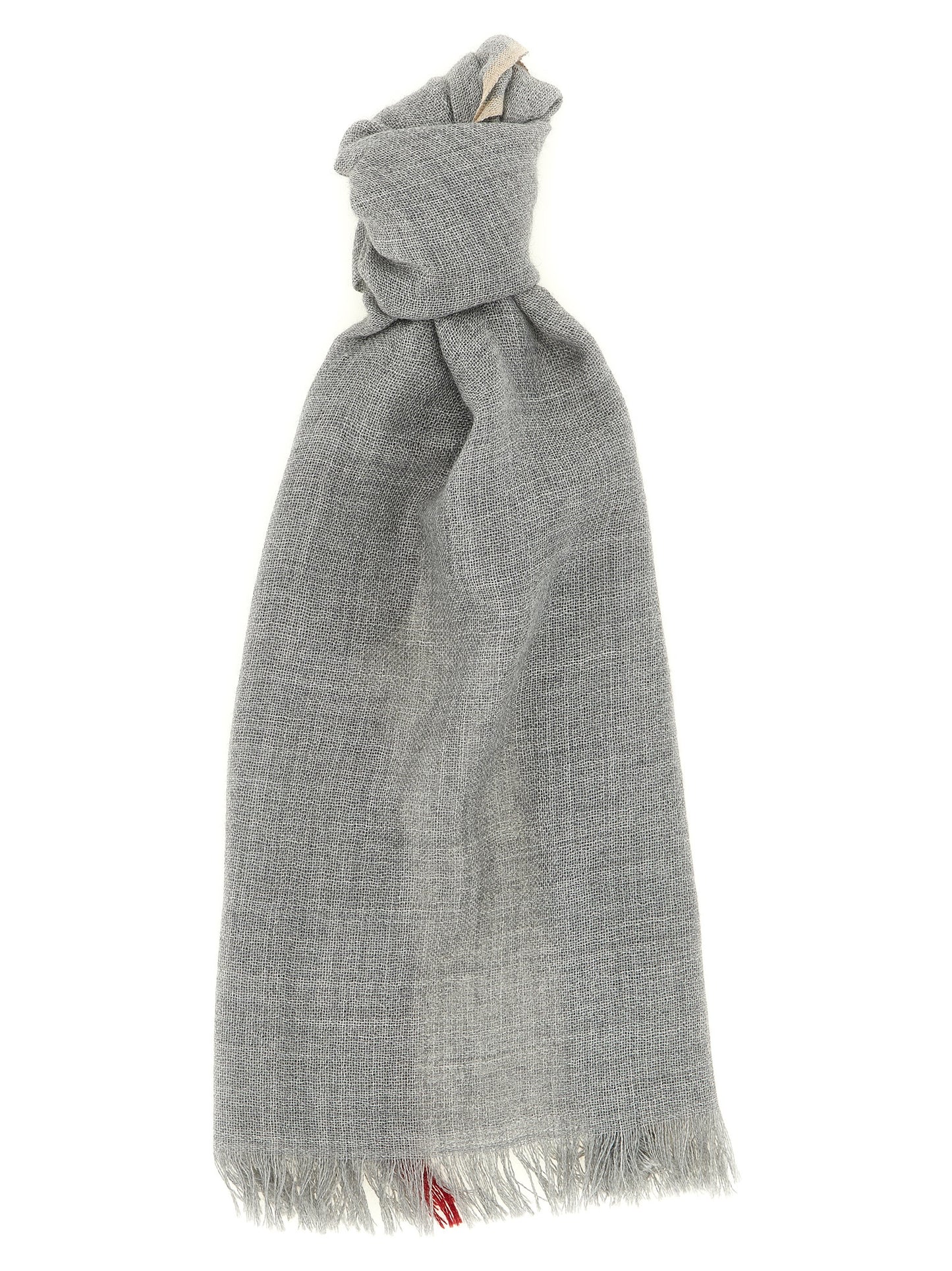 Brunello Cucinelli Gray Virgin Wool and Silk Scarf