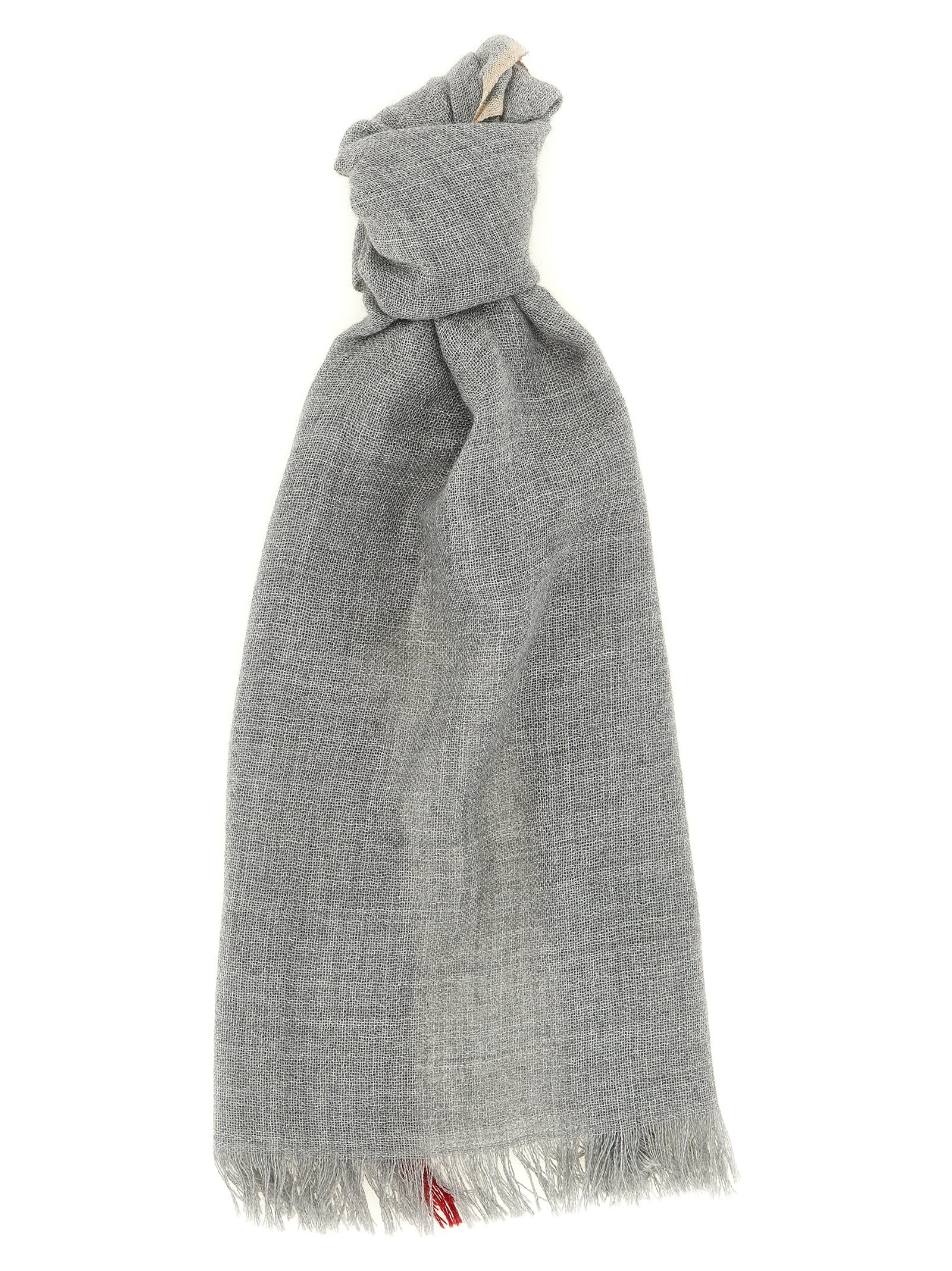 Brunello Cucinelli Gray Virgin Wool and Silk Scarf