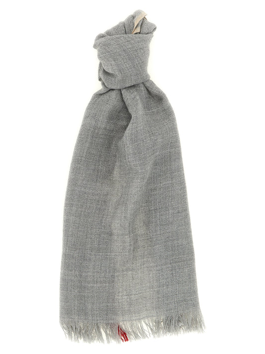 Brunello Cucinelli Gray Virgin Wool and Silk Scarf