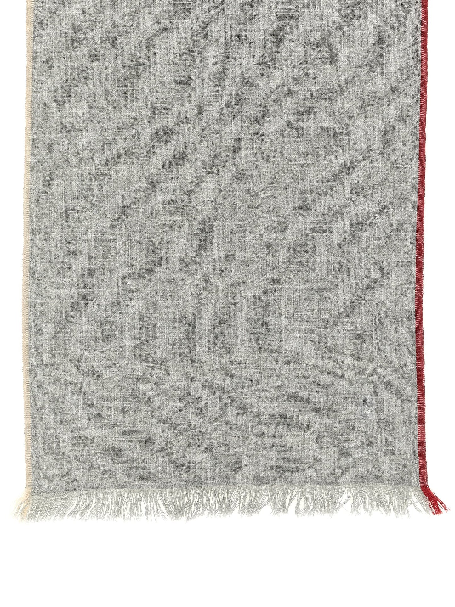 Brunello Cucinelli Gray Virgin Wool and Silk Scarf
